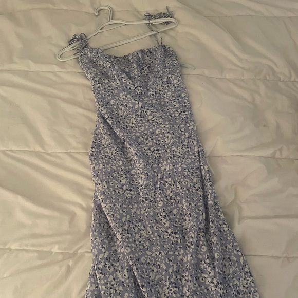 Abercrombie Faux Silk Tie-Strap Midi Dress - Picture 3 of 3